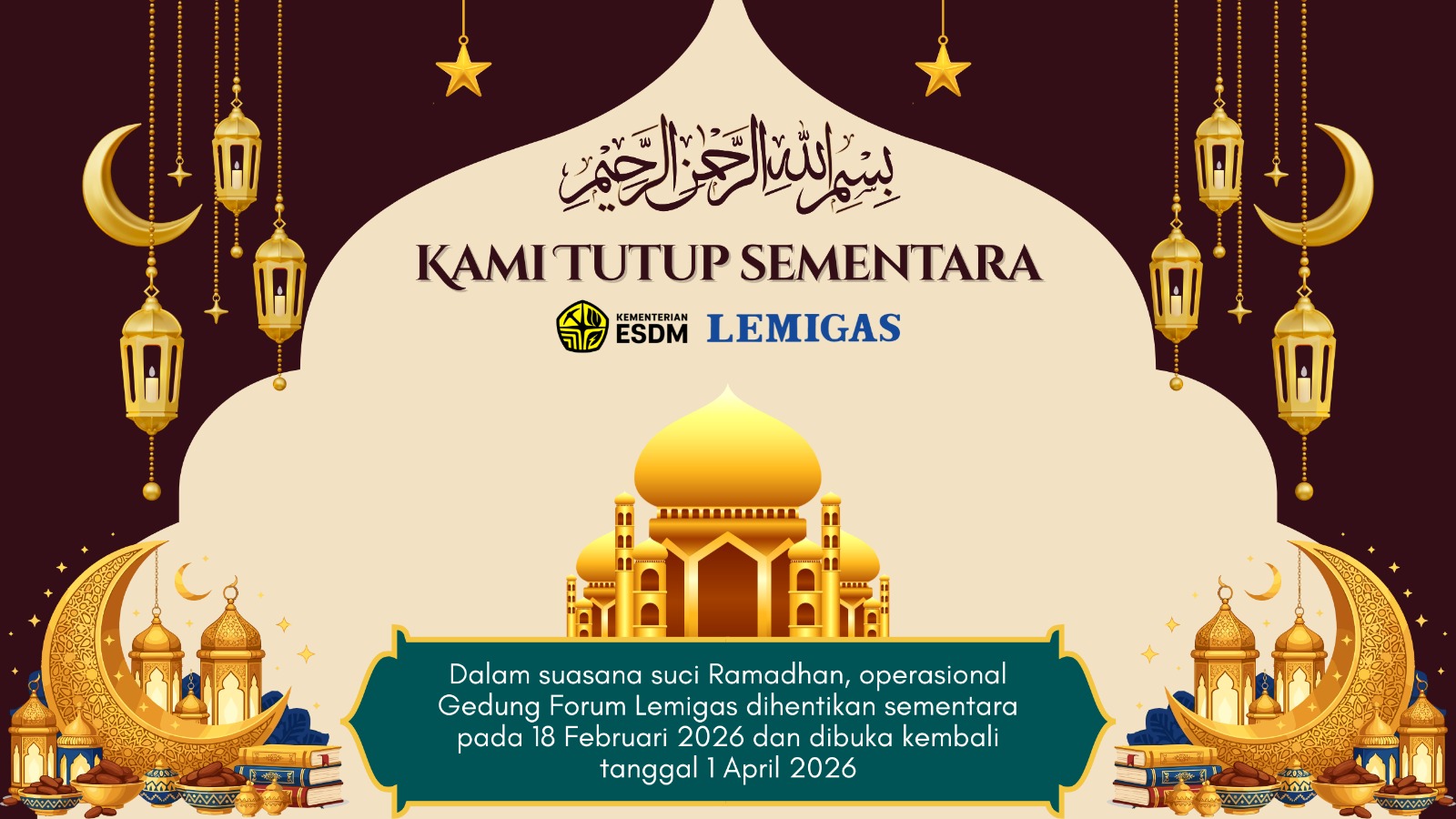 Pemberitahuan Operasional Layanan Selama Bulan Suci Ramadan